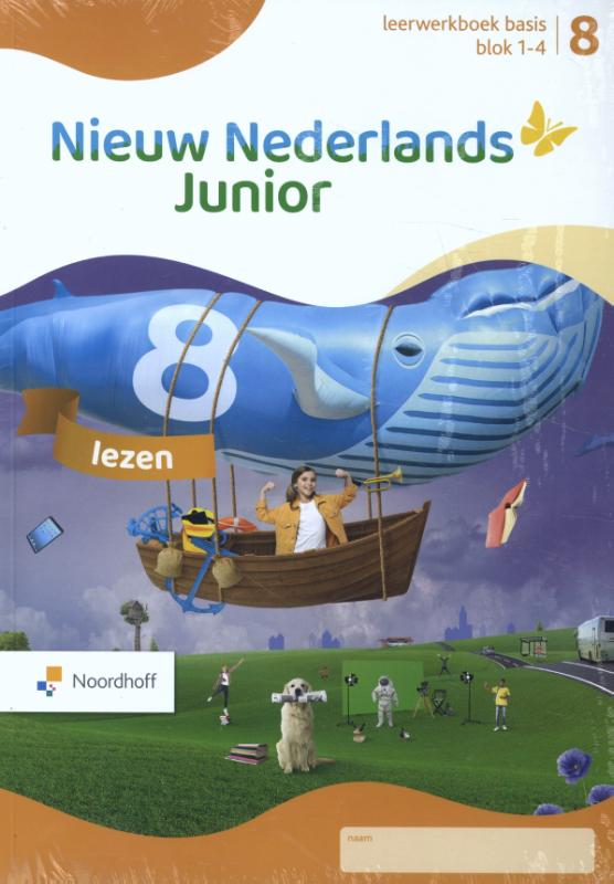 Nieuw Nederlands Junior lezen set blok 1-4 groep 8 leerwerkboek